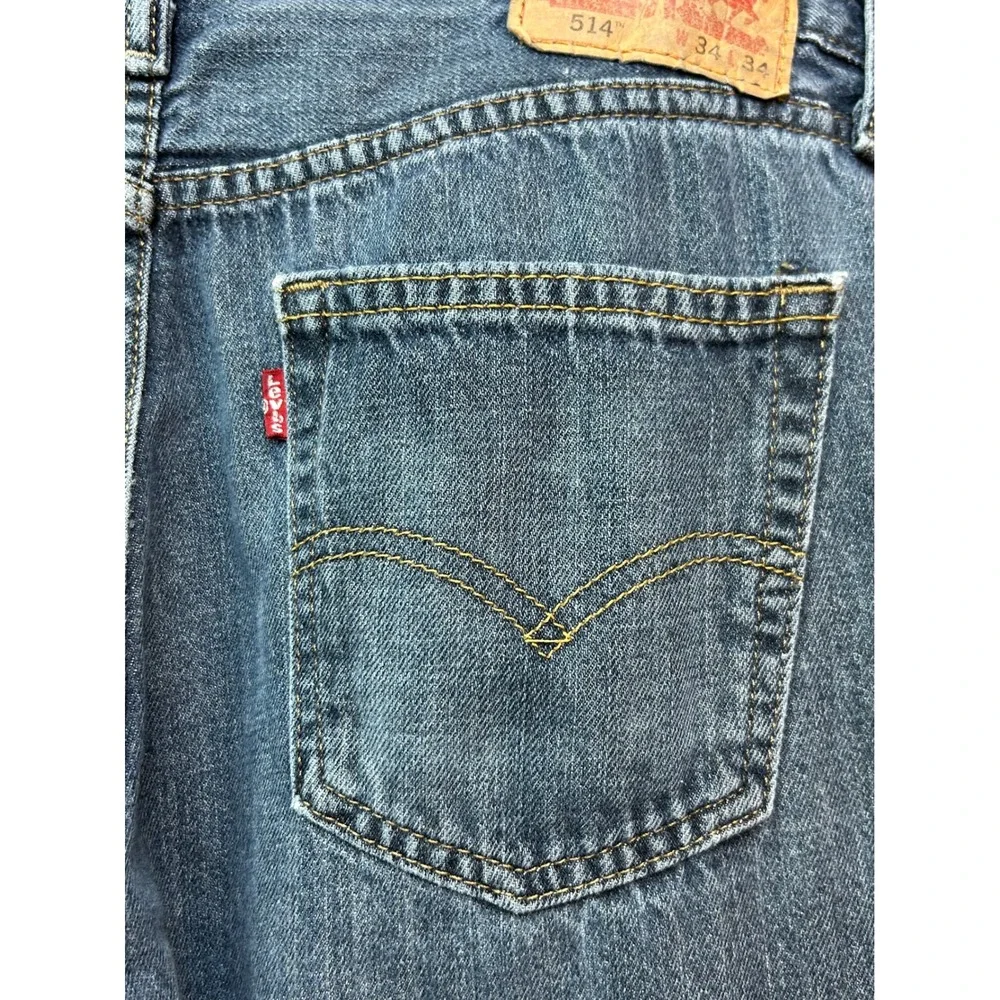 Levi's Jeans Men 34x34 Blue 514 Straight Fit‎ Medium Wash Denim 100% Cotton